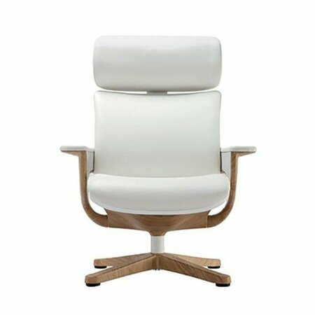 HOMEROOTS White Leather Chair 32.5 x 32.3 x 40.75 in. 372429